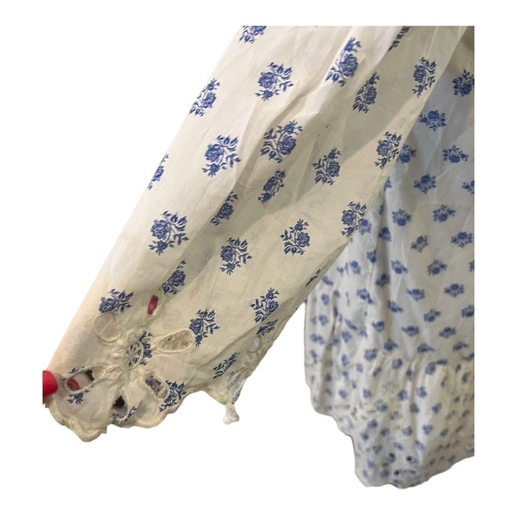 Anthropologie Meadow Rue Eyelet Floral Tunic Dress Ivory Extra Small - Picture 8 of 15